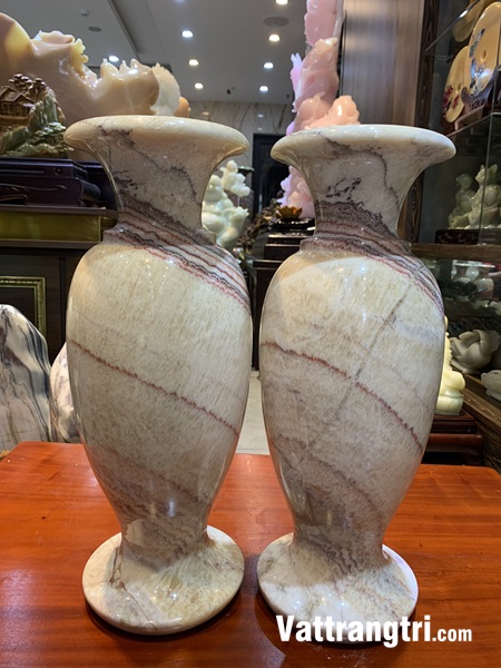 Cặp lục bình thu hút tài lộc đá serpentine 50cm