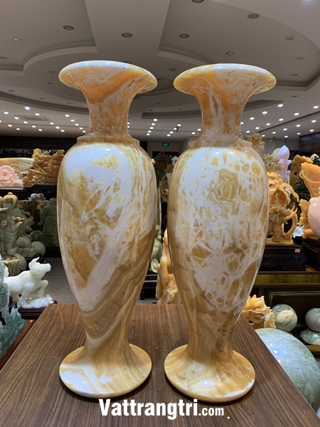 Cặp lục bình thu hút tài lộc ngọc hoàng long huyết trắng 60cm