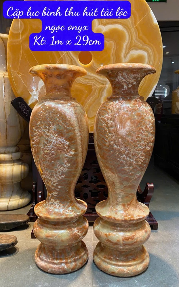 Cặp lục bình thu hút tài lộc ngọc onyx 100cm