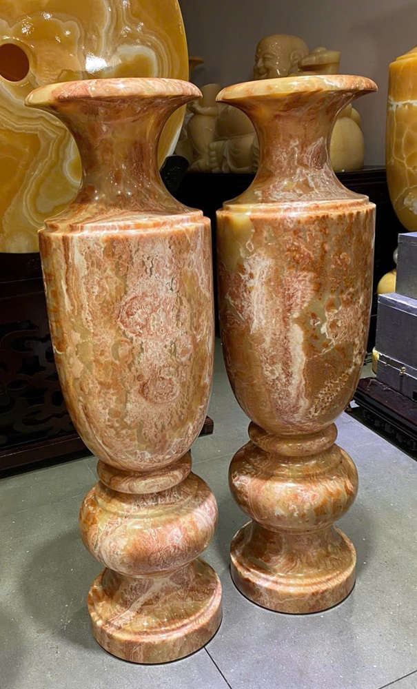 Cặp lục bình thu hút tài lộc ngọc onyx 101cm