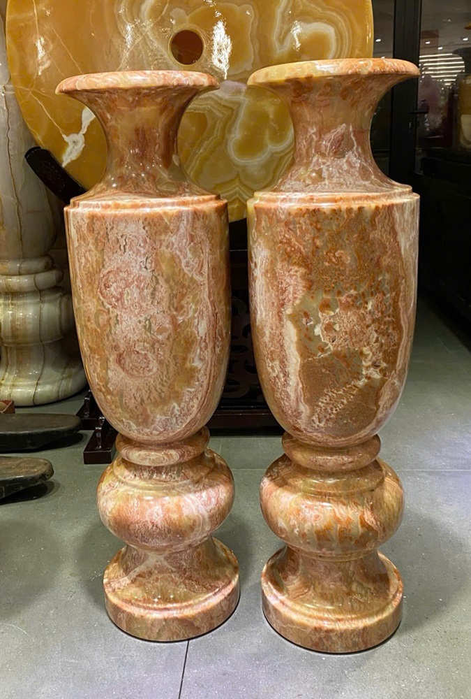 Cặp lục bình thu hút tài lộc ngọc onyx 101cm
