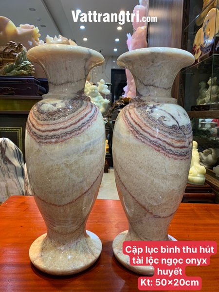 Cặp lục bình thu hút tài lộc ngọc onyx 50cm