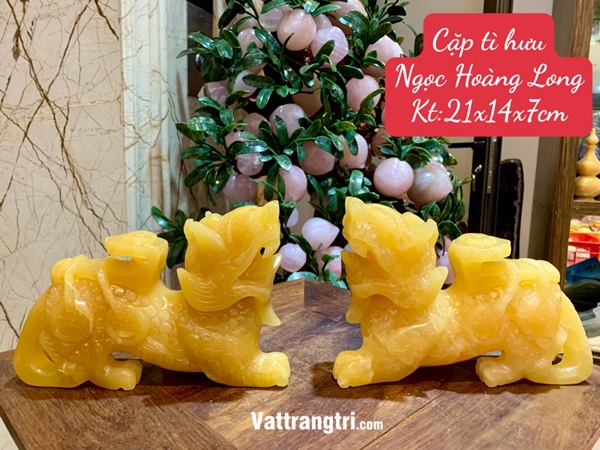 Cặp tượng Tì Hưu Ngọc Hoàng Long 21cm