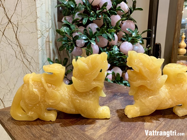 Cặp tượng Tì Hưu Ngọc Hoàng Long 21cm