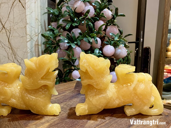 Cặp tượng Tì Hưu Ngọc Hoàng Long 21cm