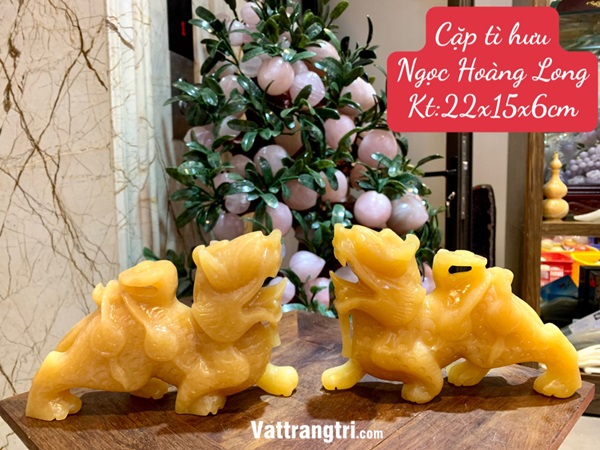 Cặp tượng Tì Hưu Ngọc Hoàng Long 22cm