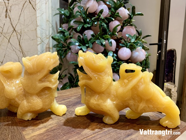 Cặp tượng Tì Hưu Ngọc Hoàng Long 22cm