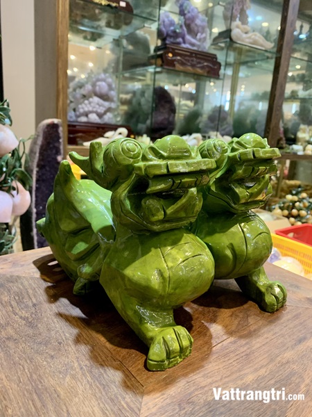 Cặp tượng Tì hưu Ngọc Sepentine 27cm