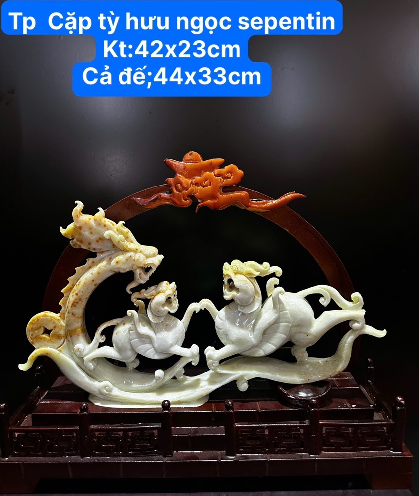Cặp Tỳ Hưu Ngọc Serpentine