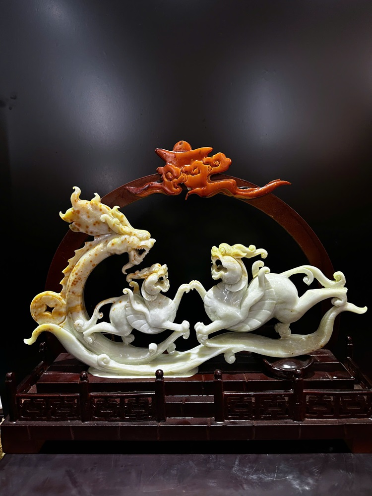 Cặp Tỳ Hưu Ngọc Serpentine