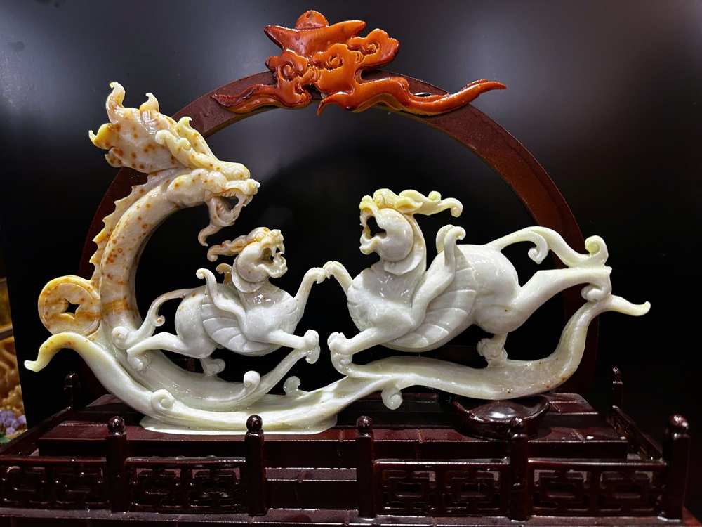 Cặp Tỳ Hưu Ngọc Serpentine