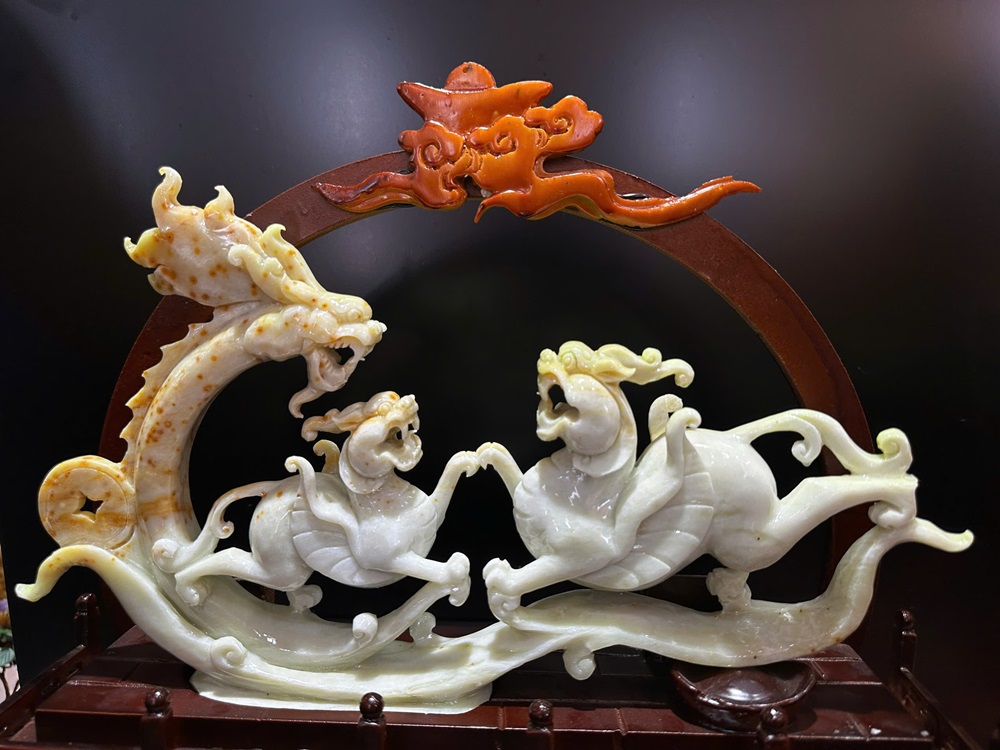 Cặp Tỳ Hưu Ngọc Serpentine