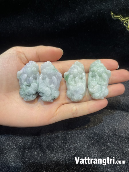 Cặp tỳ hưu tài lộc Ngọc phỉ thuý 36mm