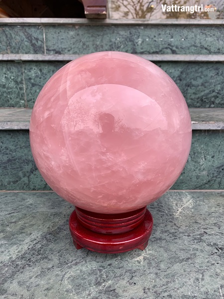 Cầu đá quý thạch anh hồng 21cm