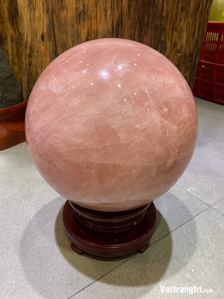 Cầu đá quý thạch anh hồng vip 23cm
