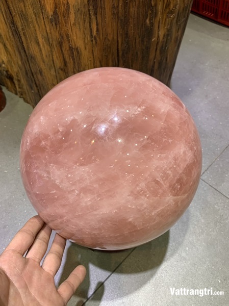 Cầu đá quý thạch anh hồng vip 23cm