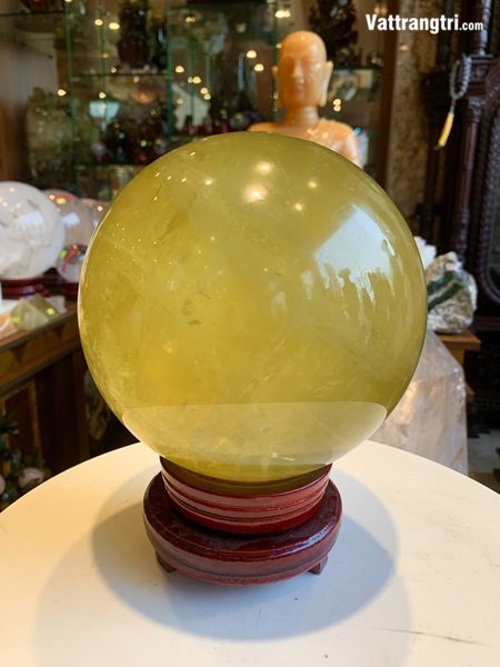 Cầu đá quý thạch anh vàng siêu vip 16.8cm