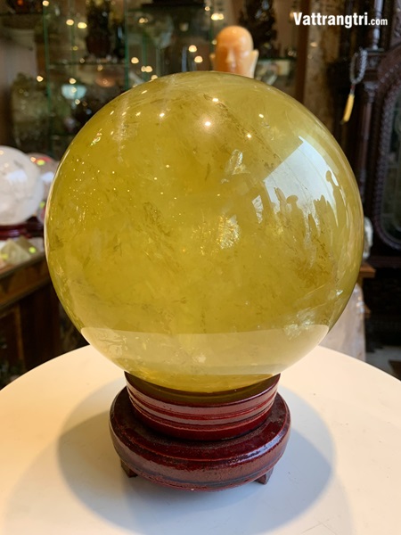 Cầu đá quý thạch anh vàng siêu vip 16.8cm