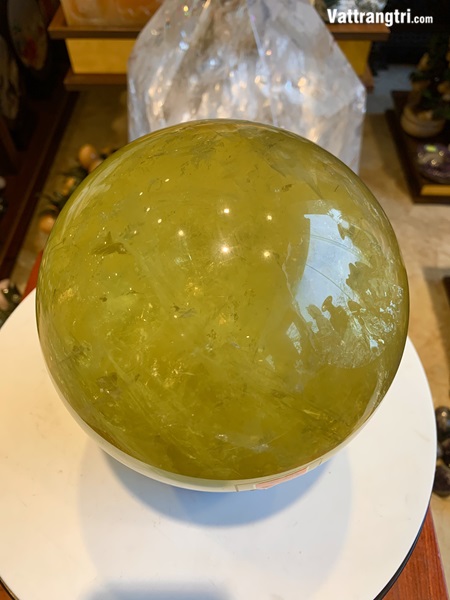 Cầu đá quý thạch anh vàng siêu vip 16.8cm