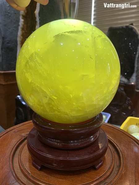 Cầu đá quý thạch anh vàng vip 19cm