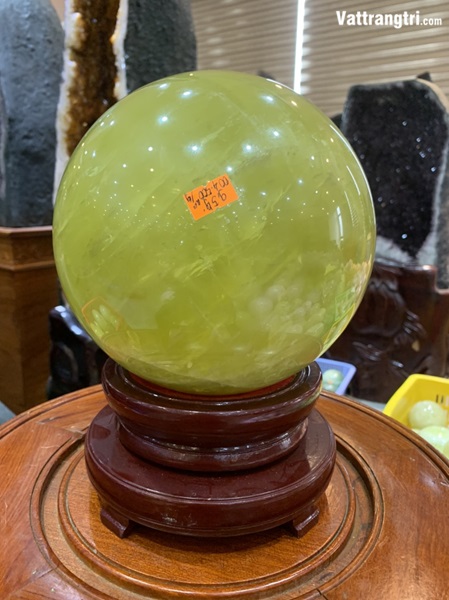 Cầu đá quý thạch anh vàng vip 19cm