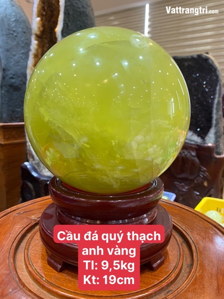 Cầu đá quý thạch anh vàng vip 19cm