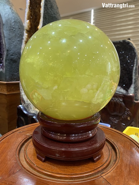 Cầu đá quý thạch anh vàng vip 21cm