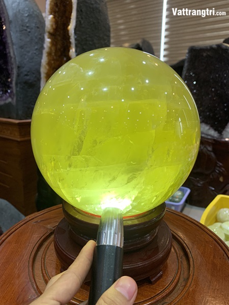 Cầu đá quý thạch anh vàng vip 21cm