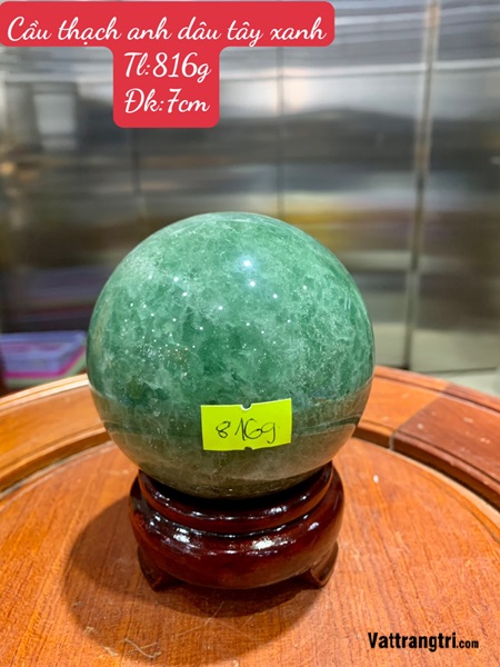 Cầu đá thạch anh dâu tây xanh 7cm