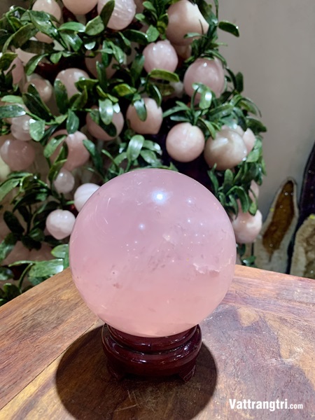 Cầu đá thạch anh hồng 10cm