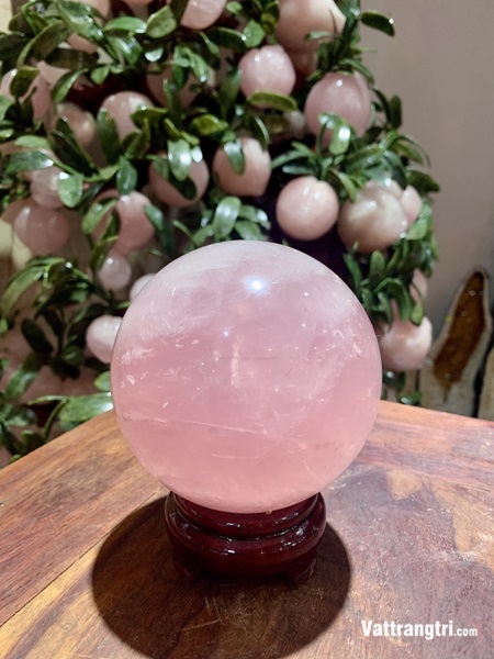 Cầu đá thạch anh hồng 10cm