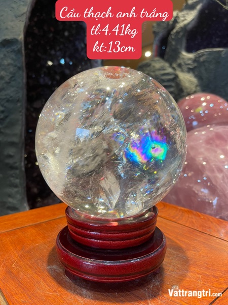 Cầu Đá Thạch Anh Trắng 13cm