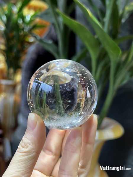 Cầu Đá Thạch Anh Trắng Trong 6cm