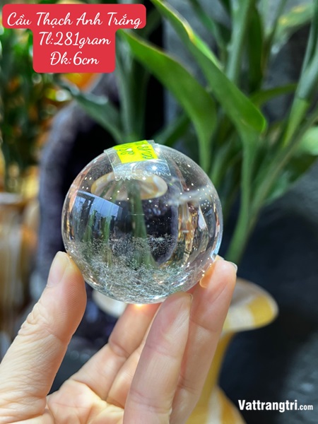 Cầu Đá Thạch Anh Trắng Trong 6cm