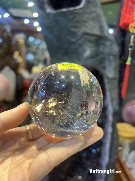 Cầu đá thạch anh trắng chất trong cao cấp 7cm