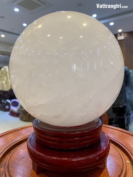 Cầu đá thạch anh trắng dừa 16cm