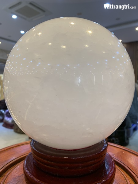 Cầu đá thạch anh trắng dừa 18cm