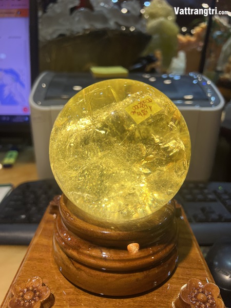 Cầu Đá Thạch Anh Vàng 11cm