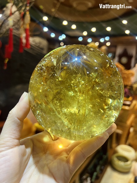 Cầu Đá Thạch Anh Vàng 11cm