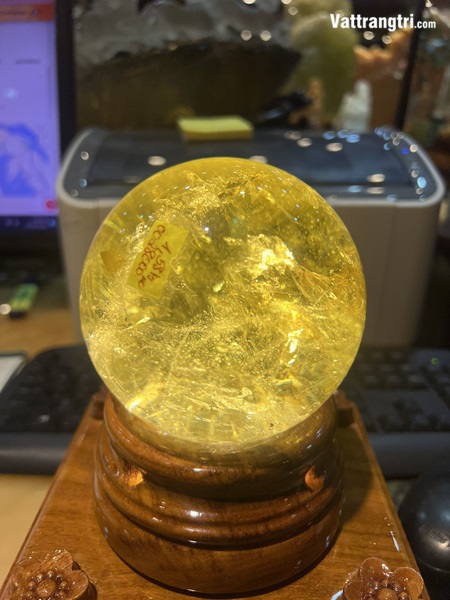 Cầu Đá Thạch Anh Vàng 11cm