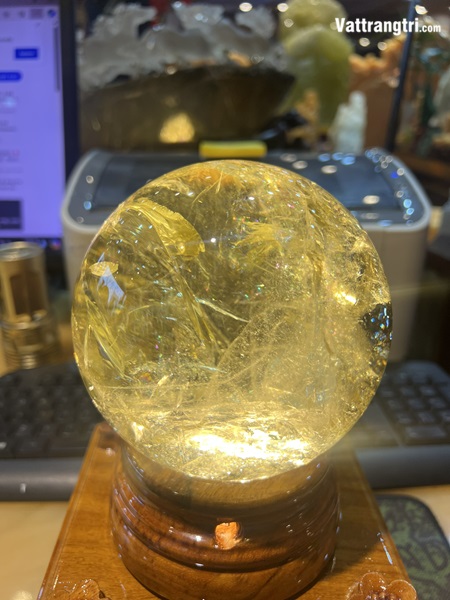 Cầu Đá Thạch Anh Vàng 12cm