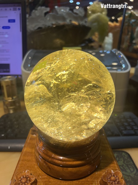 Cầu Đá Thạch Anh Vàng 12cm