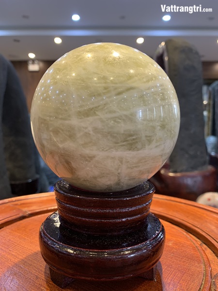 Cầu đá thạch anh vàng khói 10cm