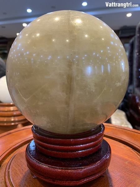 Cầu đá thạch anh vàng khói 14cm