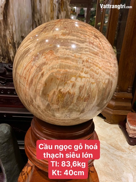 Cầu ngọc gỗ hoá thạch siêu lớn 40cm