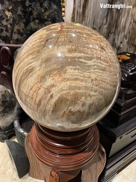 Cầu ngọc gỗ hoá thạch siêu lớn 40cm