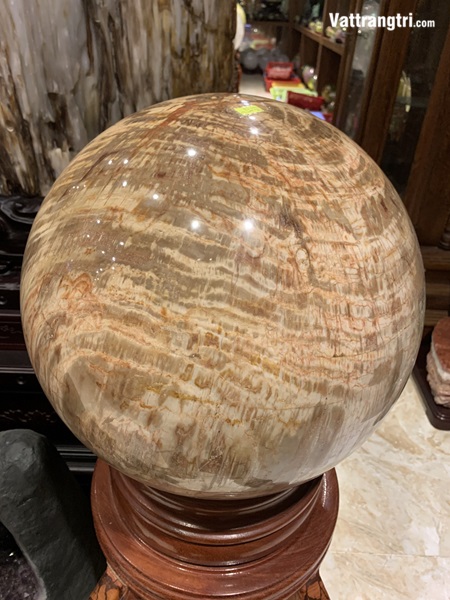 Cầu ngọc gỗ hoá thạch siêu lớn 40cm