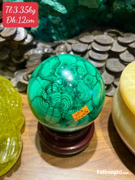 Cầu ngọc khổng tước - đá lông công 12cm