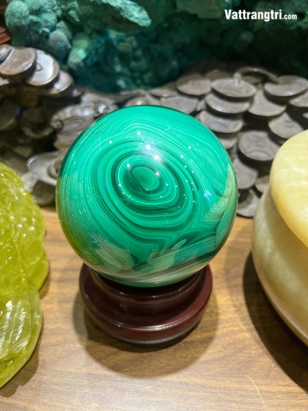 Cầu ngọc khổng tước - đá lông công 12cm