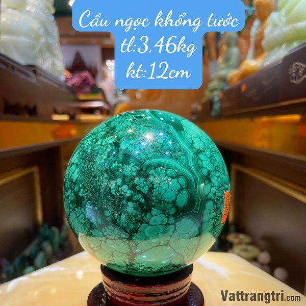 Cầu Ngọc Khổng Tước - Ngọc Lông Công 12cm